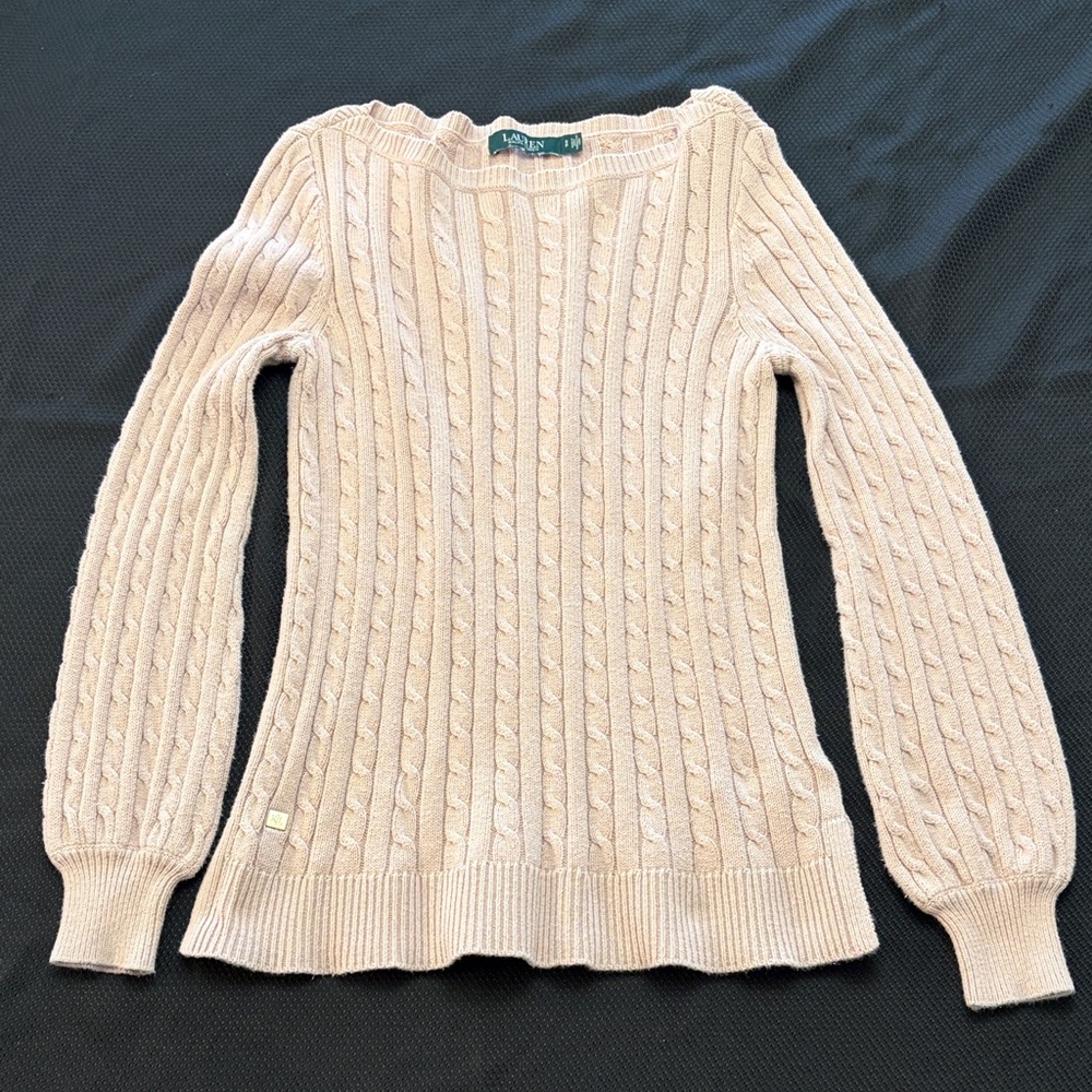 Ralph Lauren Cream Cable Knit Sweater